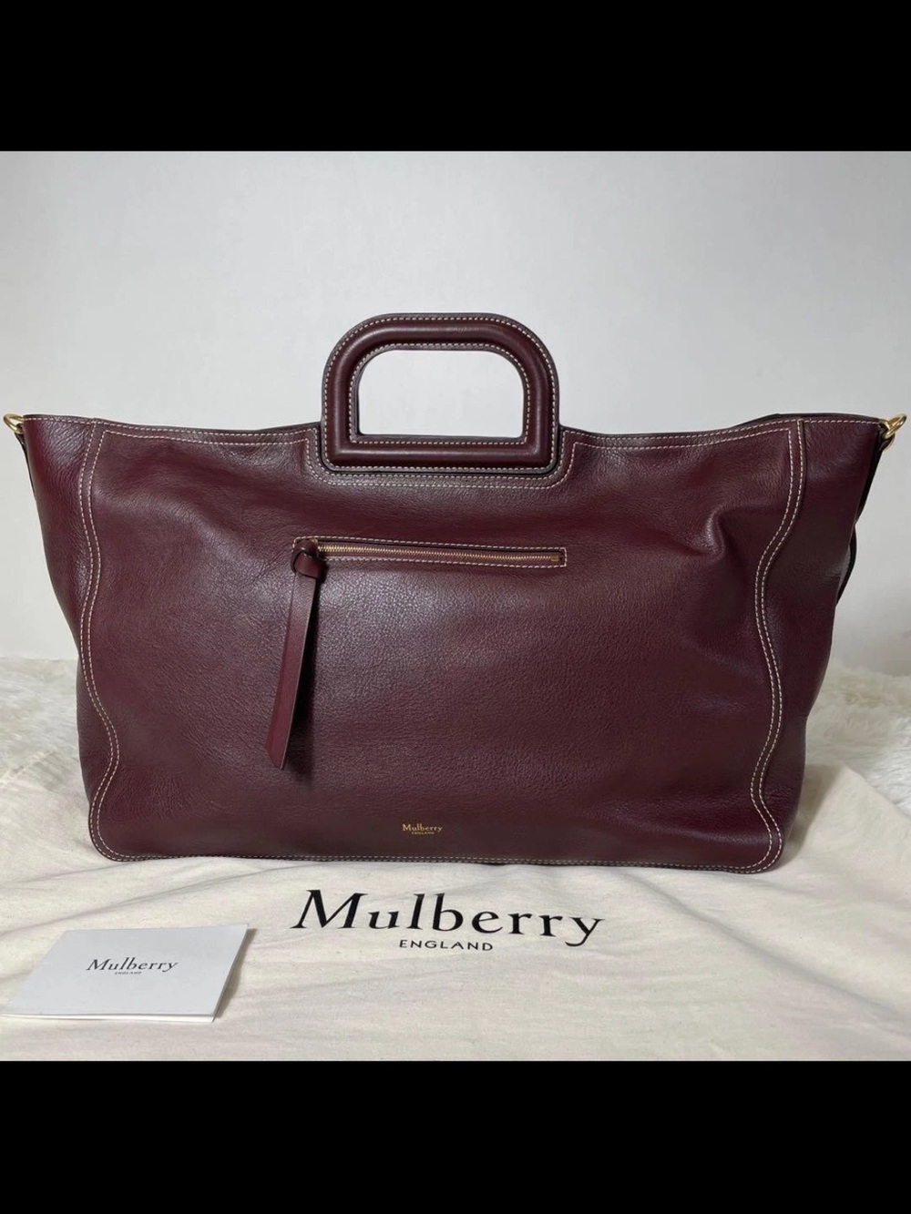 Mulberry Shoulder Bag in Deep Burgundy Leather - Picture 2 of 16